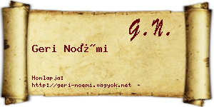 Geri Noémi névjegykártya